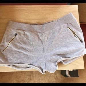 Aerie gray sweater shorts with zipper pockets